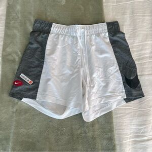 Nike White and Gray Athletic Shorts
